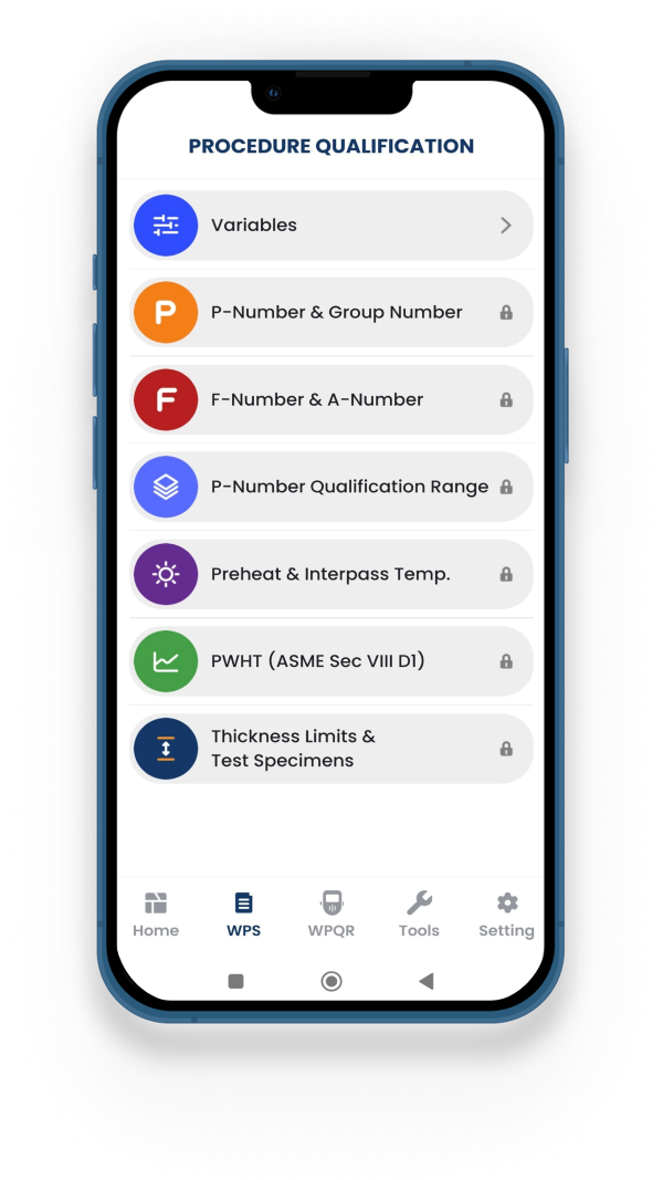 WPS Variables, P-Number, F-Number, A-Number, Preheat calculation, Interpass temperature, PWHT, WPS Testing